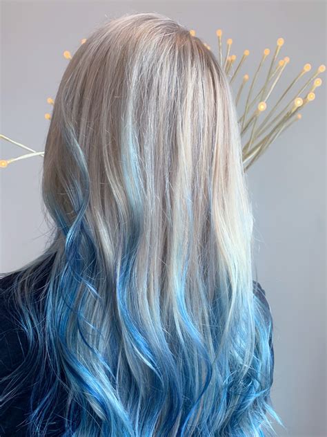 blonde hair with blue highlights|blonde hair with blue underneath.